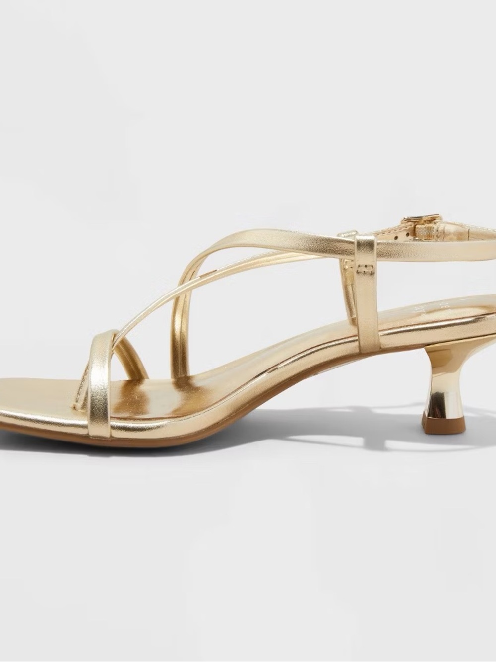 A New Day Gold Reggie Strappy Kitten Heel Sandals - Picture 3 of 8